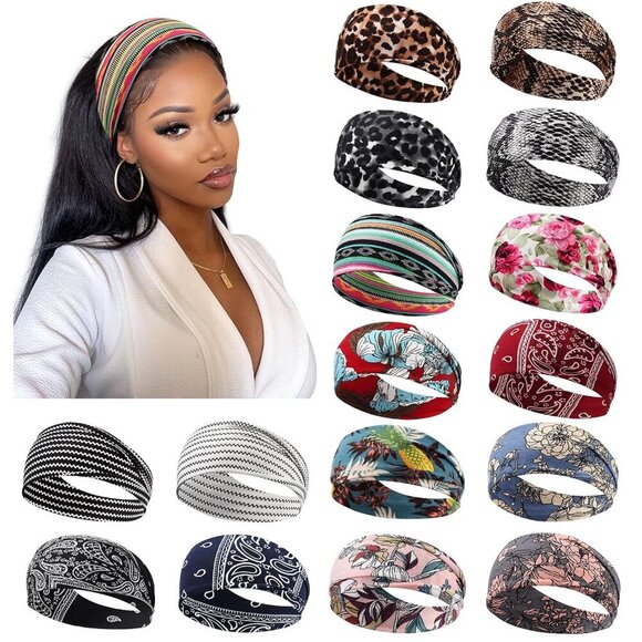 Yoga Running Leopard Headbands for Women Elastic Non-Slip Headbands Sports Worko - Picture 9 of 9